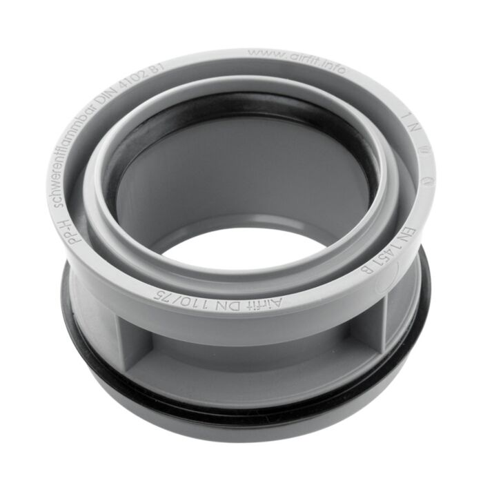 PP inzetverloopring in buis 110 mm x 75 mm