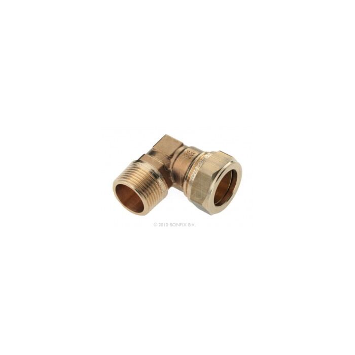 Bonfix messing draadknie 12 mm knel x 3/8" buitendraad 