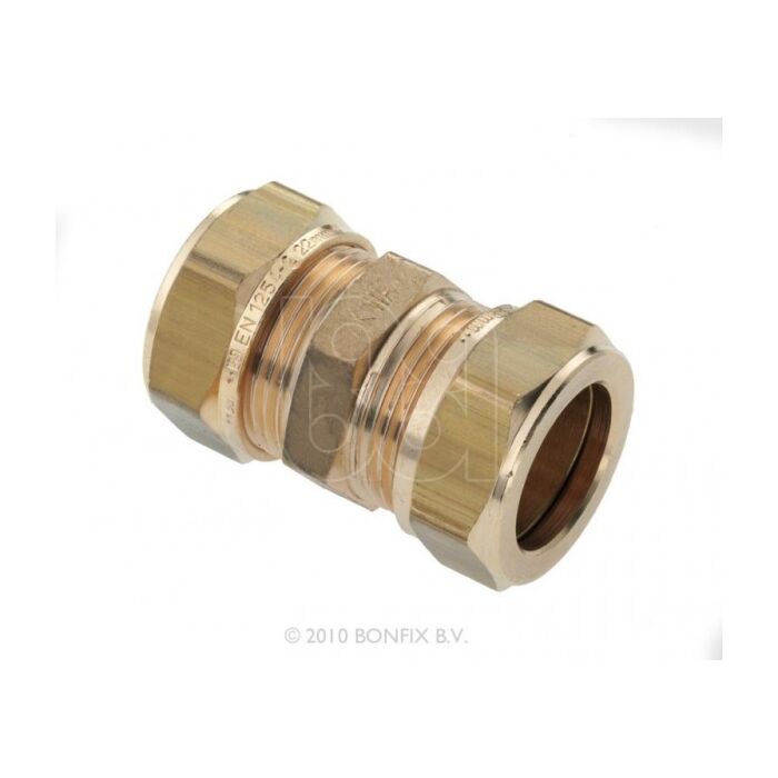 Bonfix messing koppeling 2 x knel 54 mm
