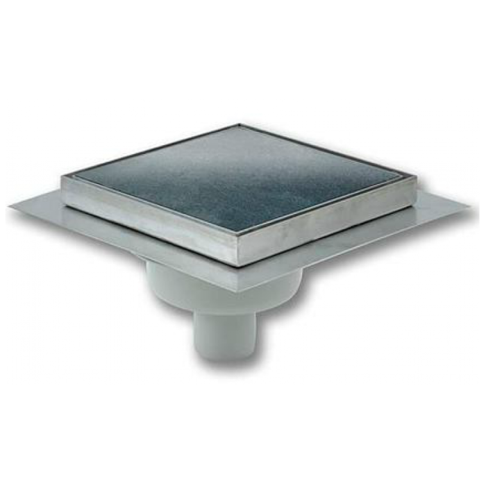 Afvoerput RVS  tegeldeksel onderuitlaat