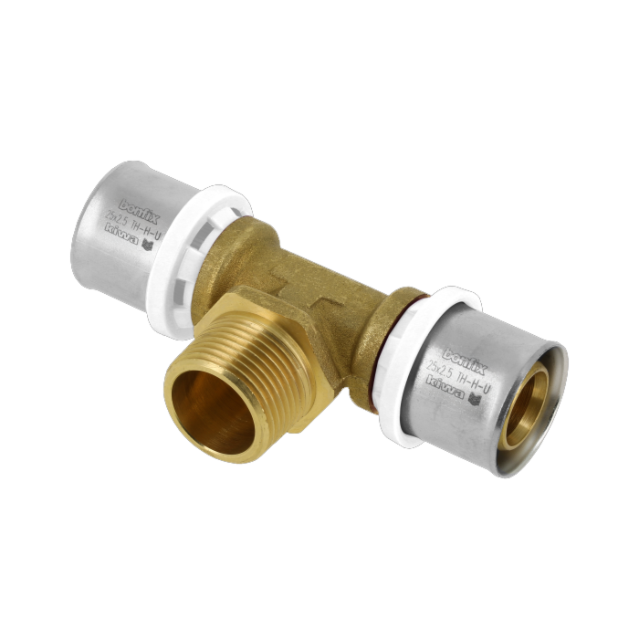 Bonfix Alu-pers T-stuk buitendraad 25 mm x 3/4"