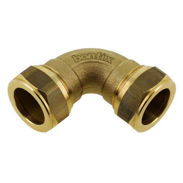 Bonfix messing bocht 90 graden 2 x knel Bonfix messing bocht 90 graden 2 x knel