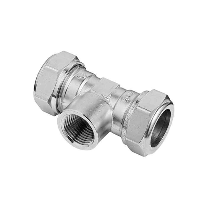 Bonfix messing t-stuk vertind 2 x knel 28 mm x binnendraad 1/2" 