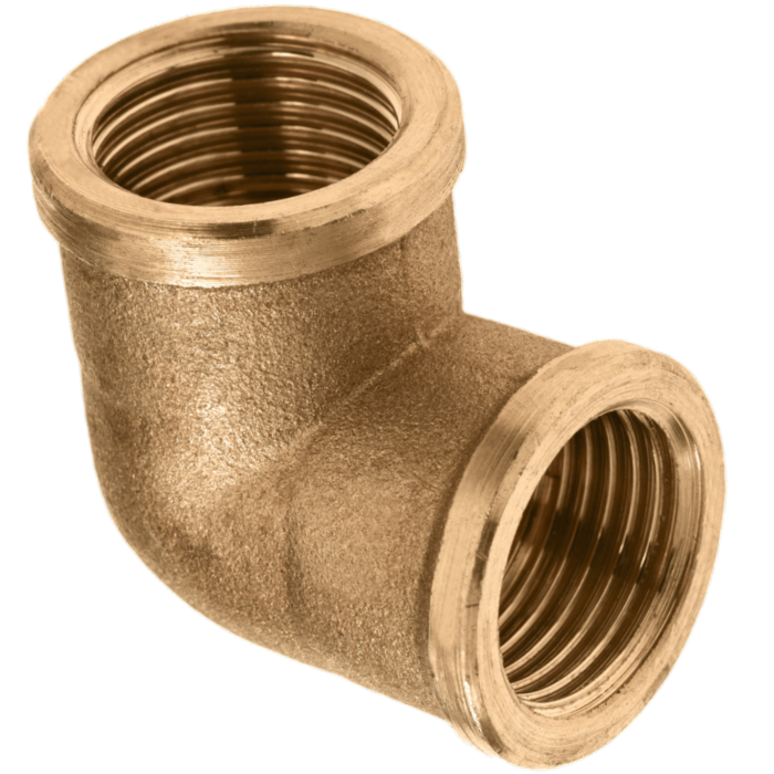 Messing knie met 2 x buitendraad