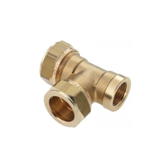 Bonfix messing t-stuk knel 22 x 22 x 1/2" binnendraad