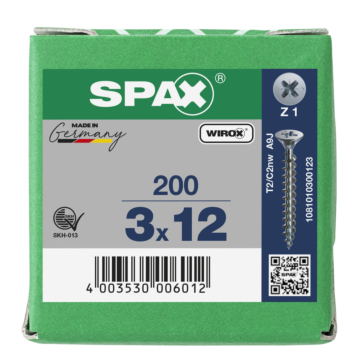 Spax spaanplaatschroeven pozidrive verzinkt voldraad