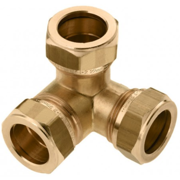 Bonfix messing hoek T-stuk 3 x knel