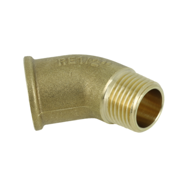 Messing t-stuk 45 graden